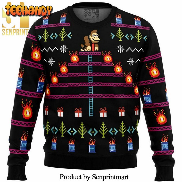 donkey kong knitted ugly xmas sweater nmiyb