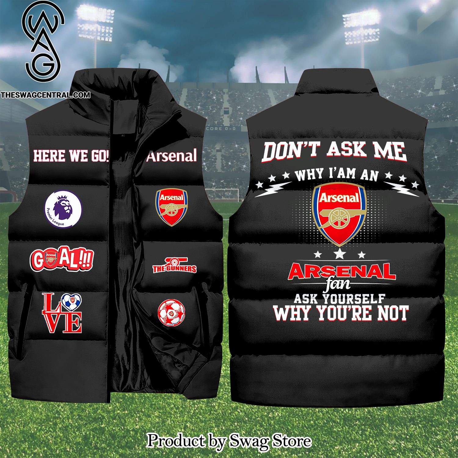 dont ask me why im an arsenal fan black classic sleeveless jacket 1 XRpXU