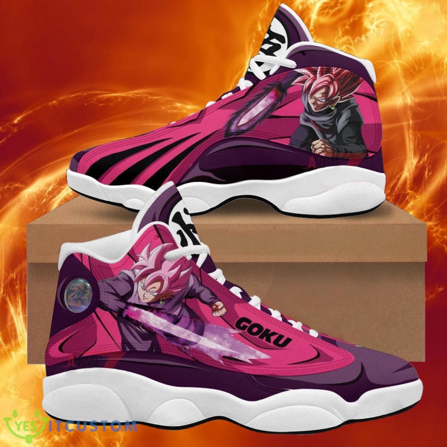 dragon ball sneakers goku black rose air jordan 13 sneakers anime shoes gift for fans