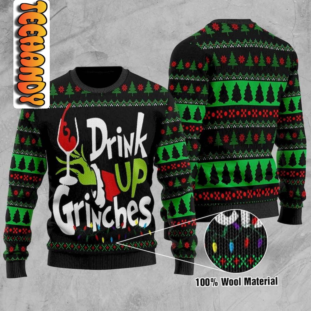 drink up grinches ugly christmas sweater95731