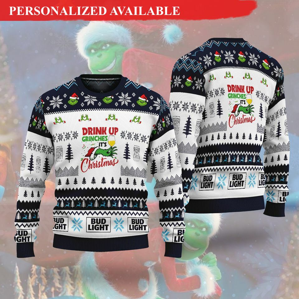 drink up grinchess it 039s christmas ugly christmas sweater 4931