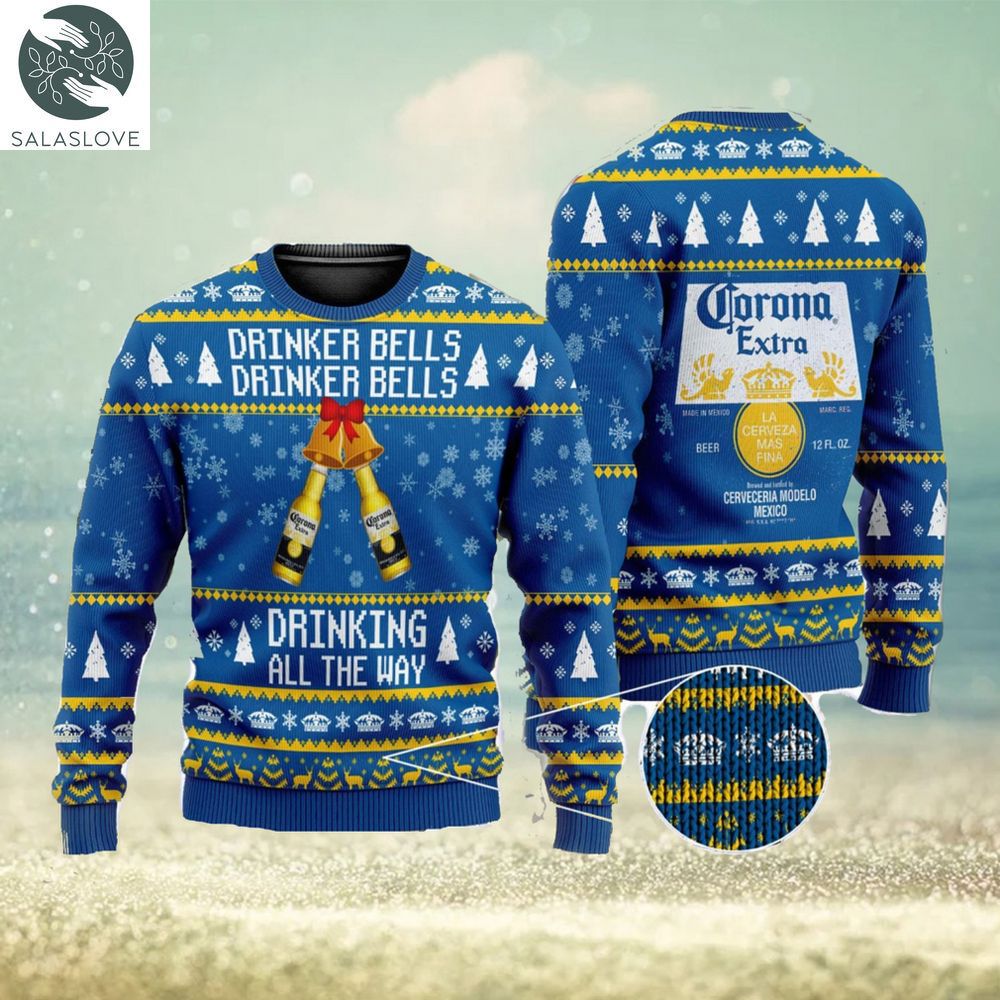 drinker bells corona extra beer 3d ugly christmas sweater ht270913 1 rsmoia