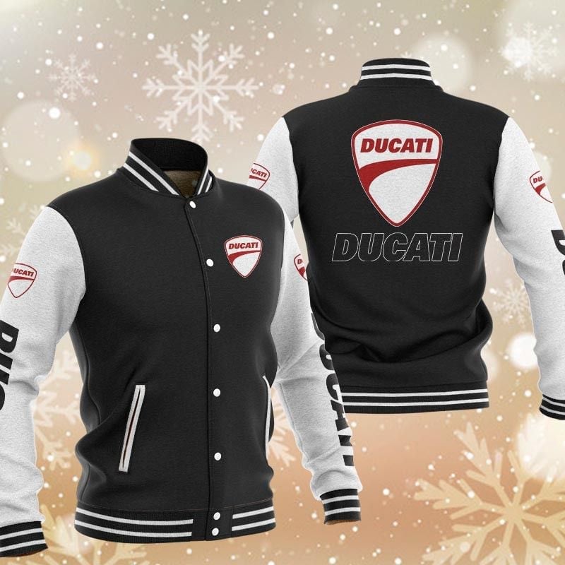 ducati brand logo baseball varsity jacket baseball jacket all over print wnycp