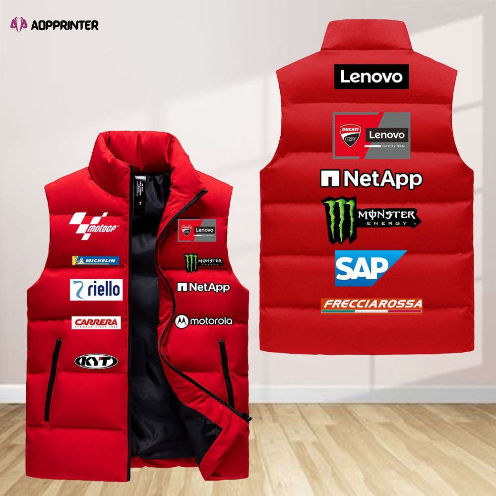 ducati lenovo team sleeveless puffer jacket custom for fans spj0817