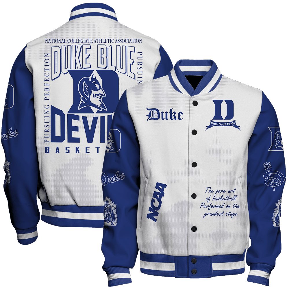 duke blue devils ncaa basketball blue devil pride 3d unisex baseball varsity jacket baseball jacket all over print ayncn