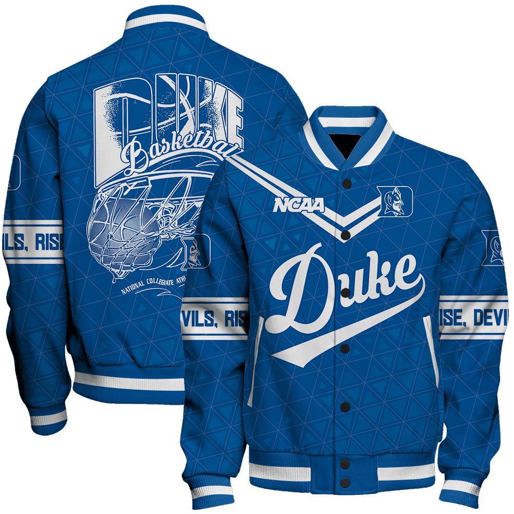 duke blue devils ncaa basketball rise devils rise 3d unisex baseball varsity jacket baseball jacket all over print nelzb