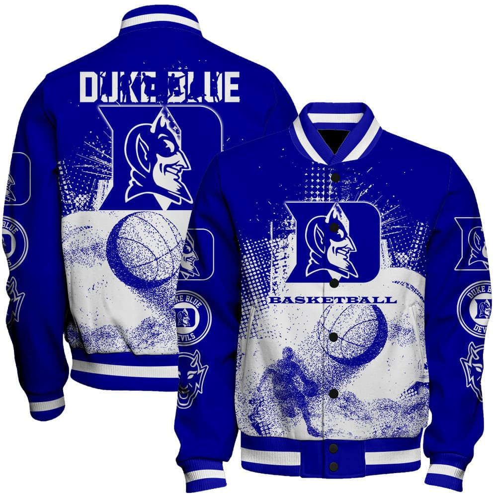 duke blue devils ncaa basketball team splashing colors 3d print baseball varsity jacket baseball jacket all over print gbyod