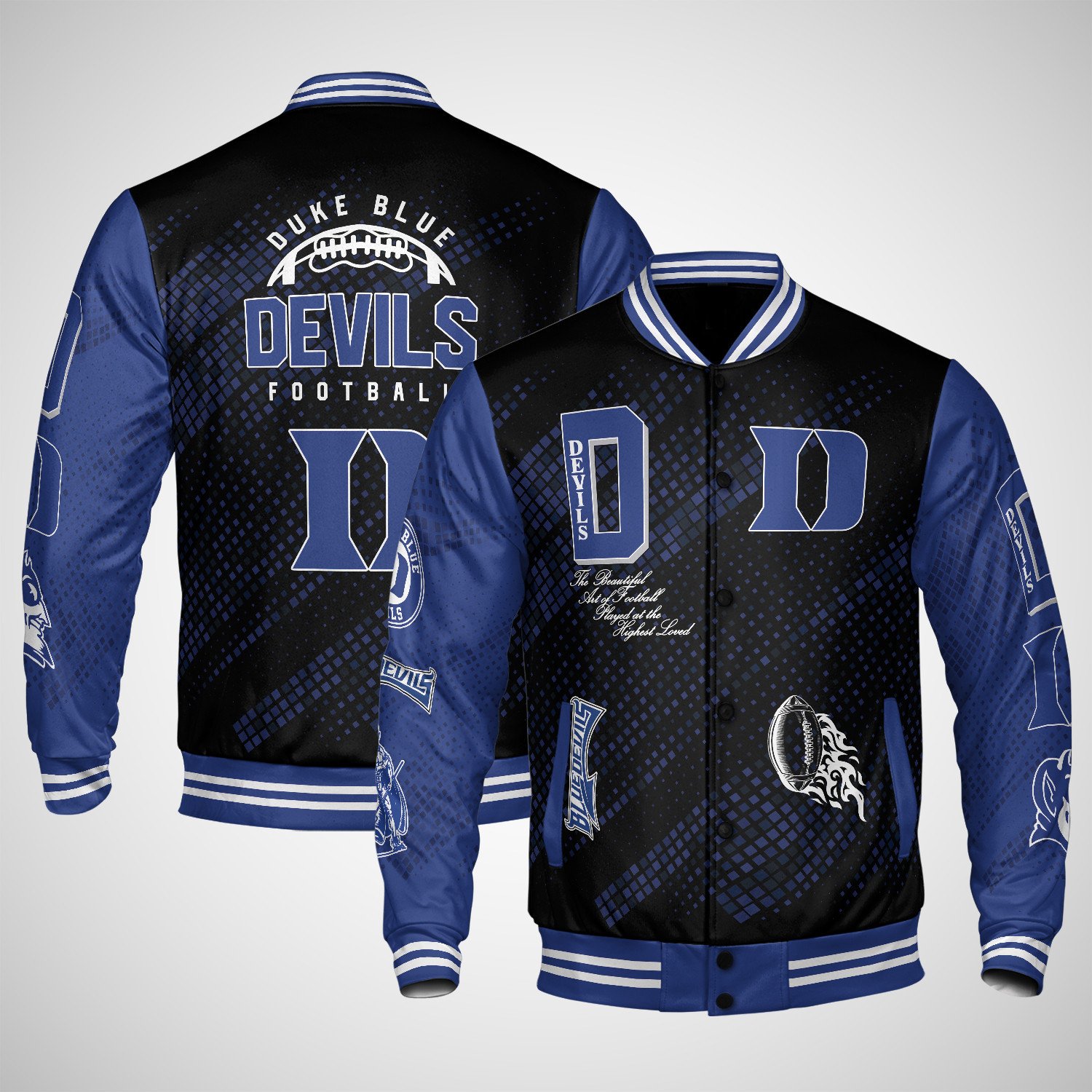 duke blue devils varsity jacket baseball jacket all over print wf wre8c