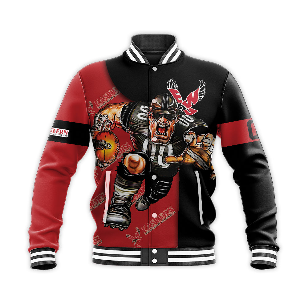 eastern washington eagles baseball jacket button up zipper hooded all over print football go on gift for fans ncaa qcexs