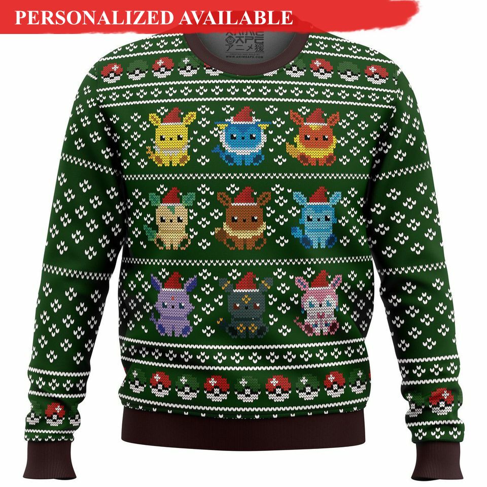 eevee pkm ugly christmas sweater 3d sweater 2829