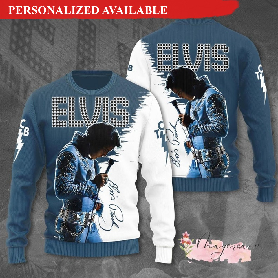 elvis presley christmas ugly sweater 1437