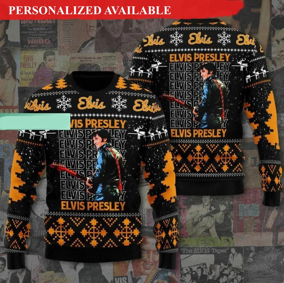 elvis presley christmas ugly sweater 1894