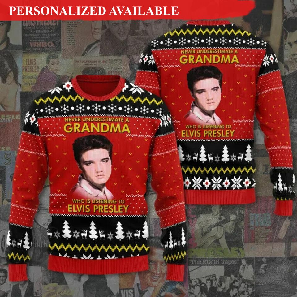 elvis presley christmas ugly sweater 1906