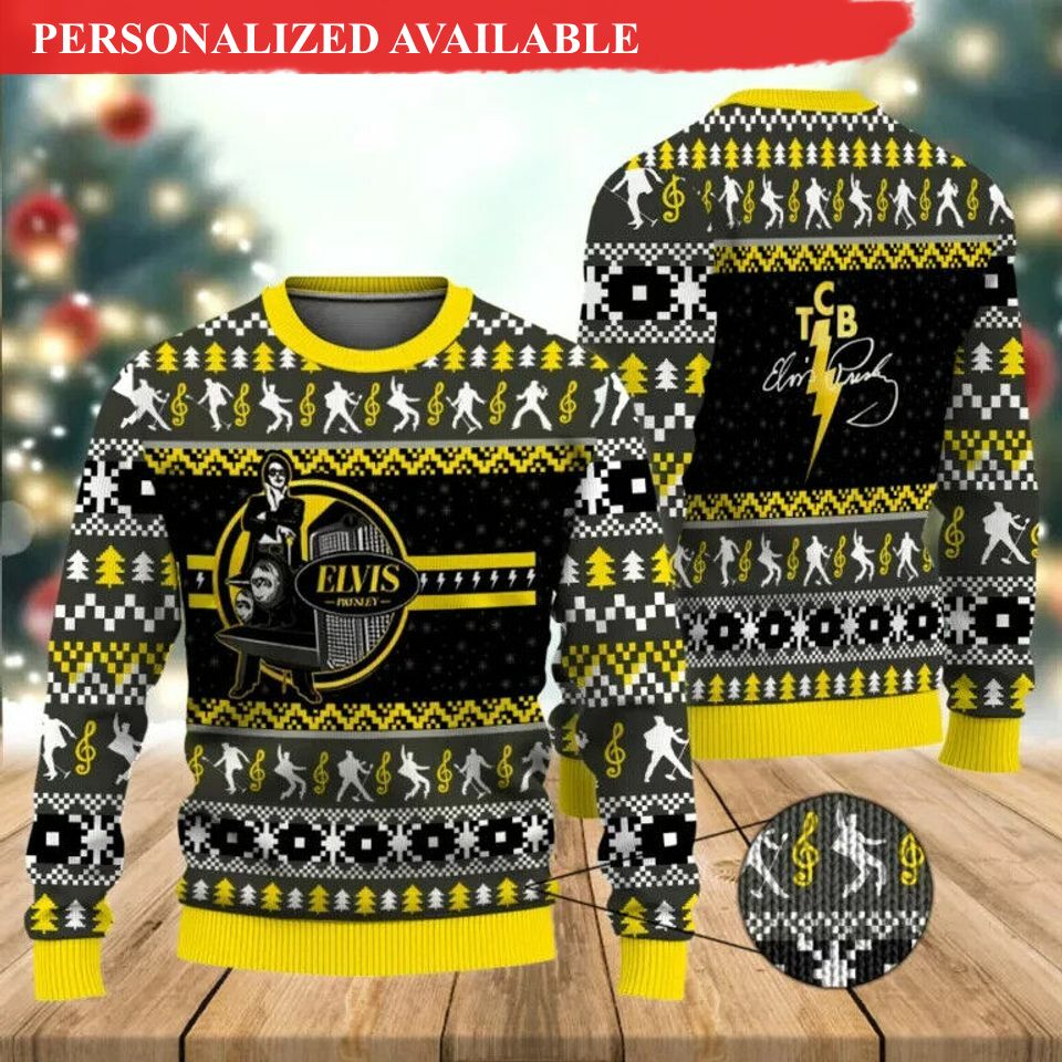 elvis presley christmas ugly sweater 2966