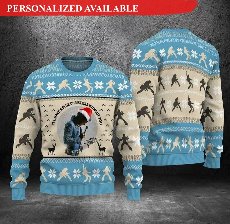 elvis presley christmas ugly sweater 4955