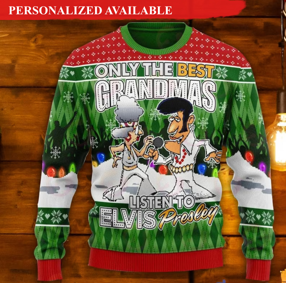 elvis presley christmas ugly sweater 5947