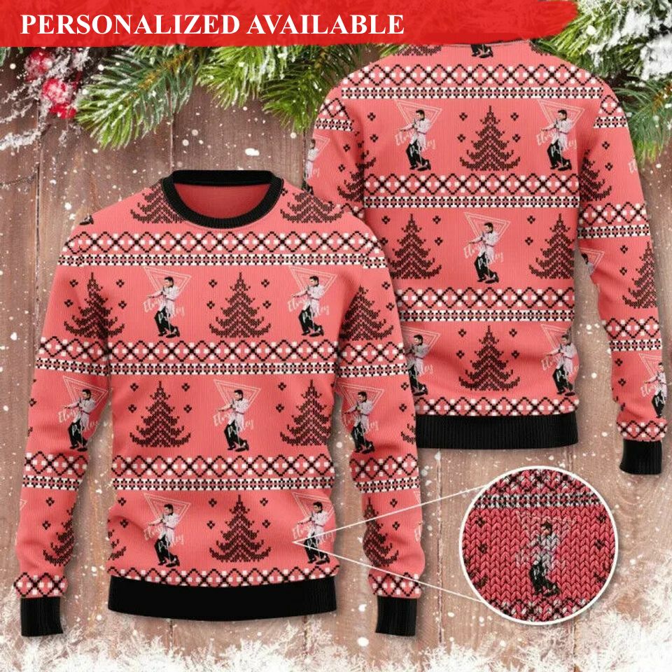 elvis presley christmas ugly sweater 6582