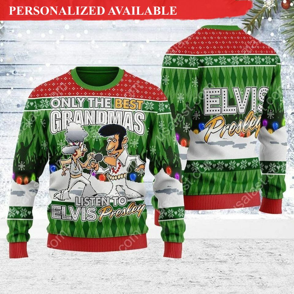 elvis presley christmas ugly sweater 8278