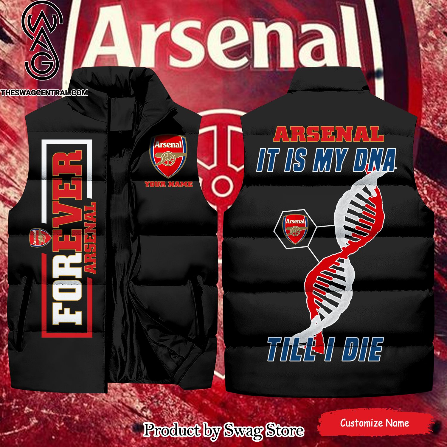 english premier league arsenal it is my dna till i die classic sleeveless jacket 1 kFZJx