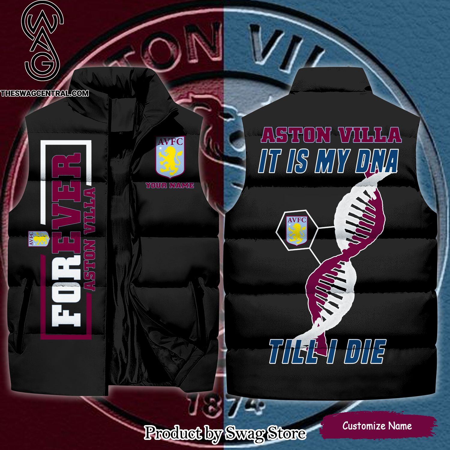 english premier league aston villa it is my dna till i die unisex sleeveless jacket 1 TUqr2