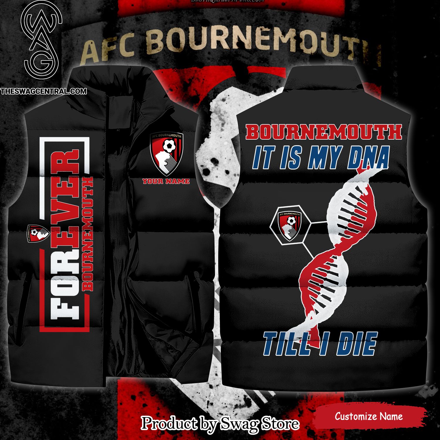 english premier league bournemouth it is my dna till i die classic sleeveless jacket 1 MTAwT