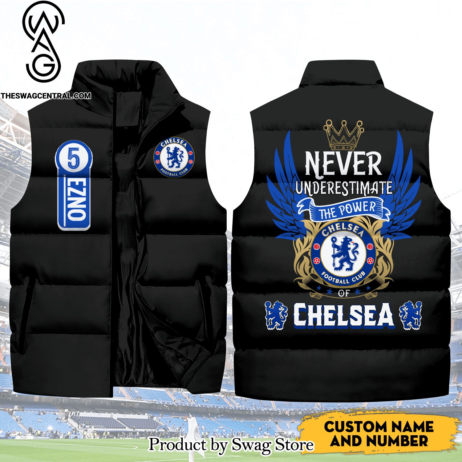 english premier league chelsea never underestimate and number classic sleeveless jacket 1 nS6JI