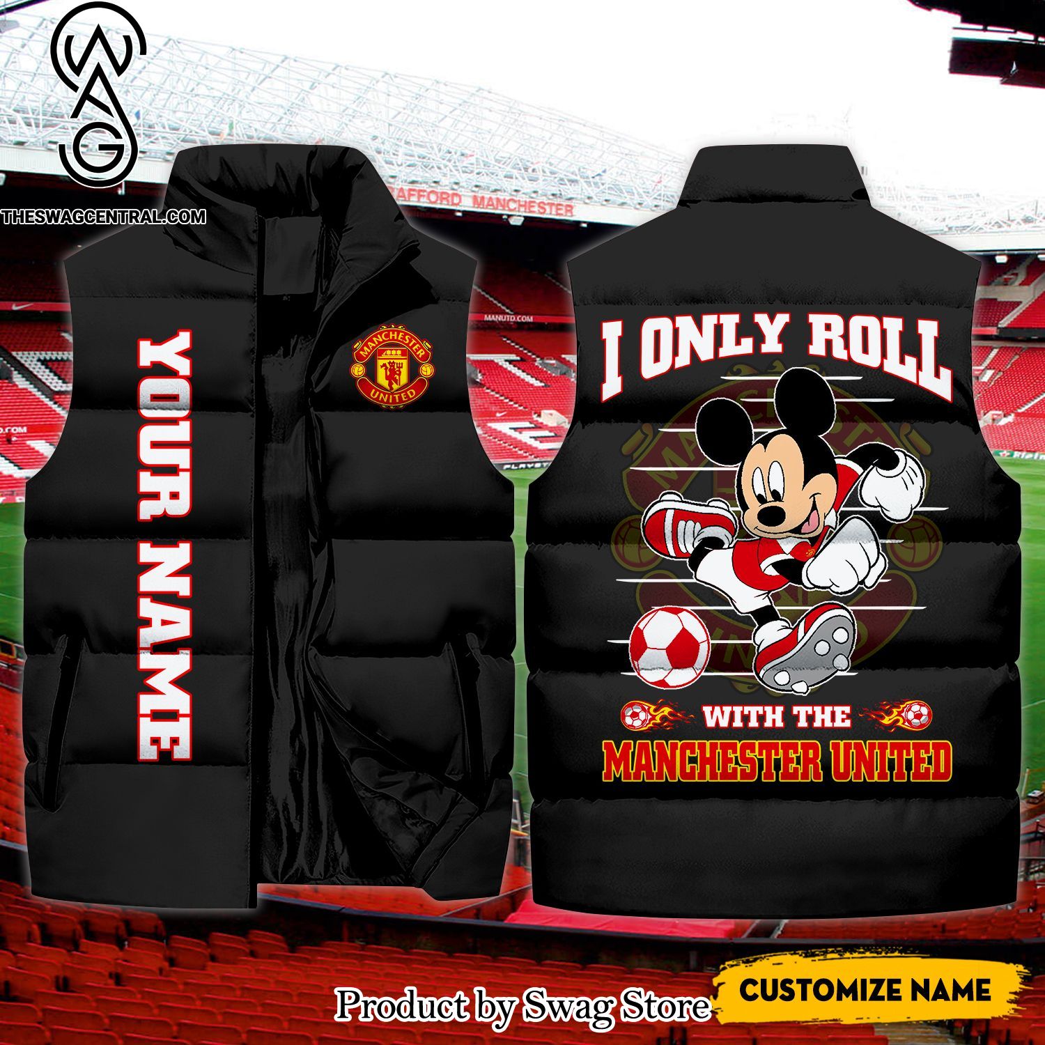 english premier league i only roll with the manchester united unisex sleeveless jacket 1 X44oG