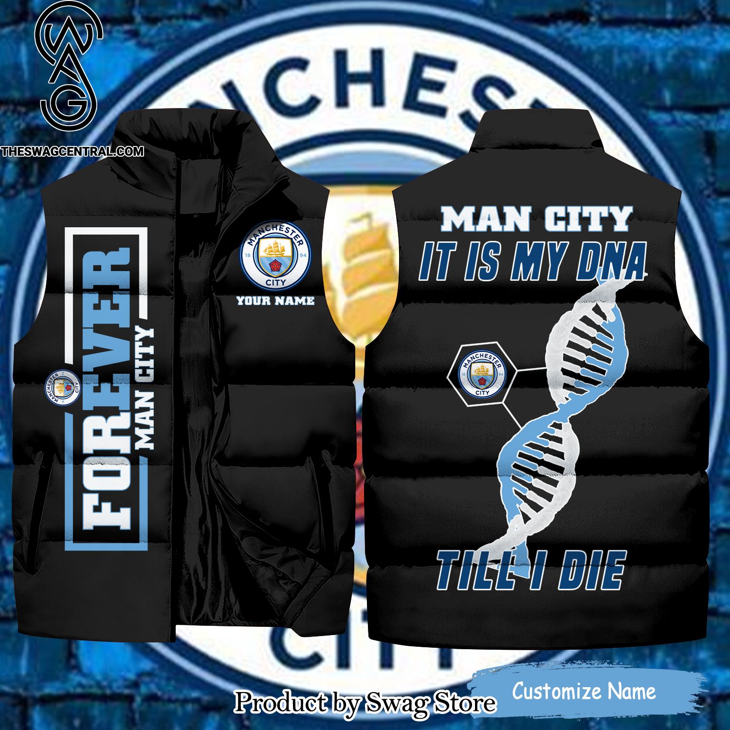 english premier league manchester city it is my dna till i die unisex sleeveless jacket 1 II4ev