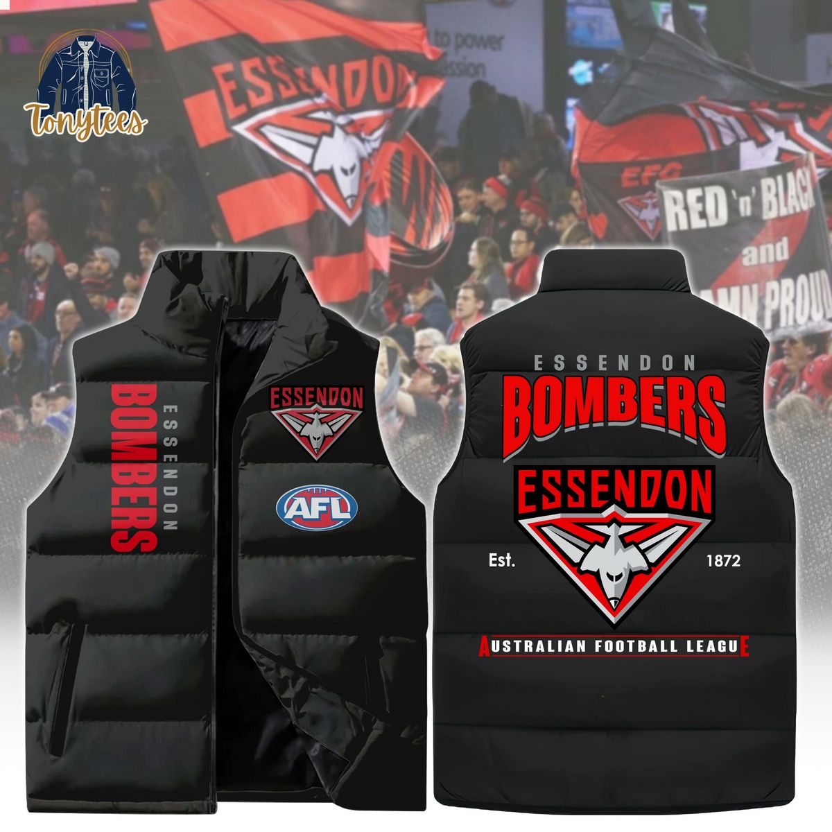 essendon football club bombers afl sleeveless jacket 1 wxaut