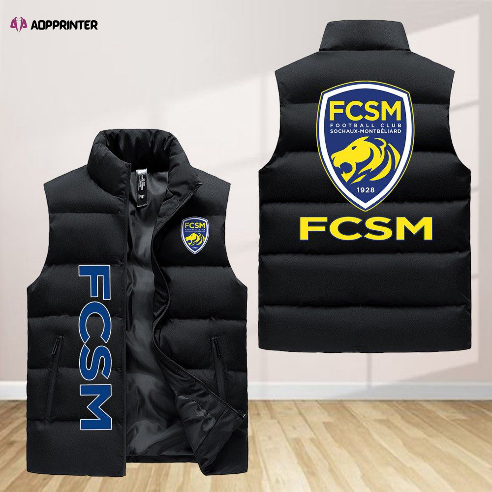 fc sochaux montbuliard sleeveless puffer jacket custom for fans gifts