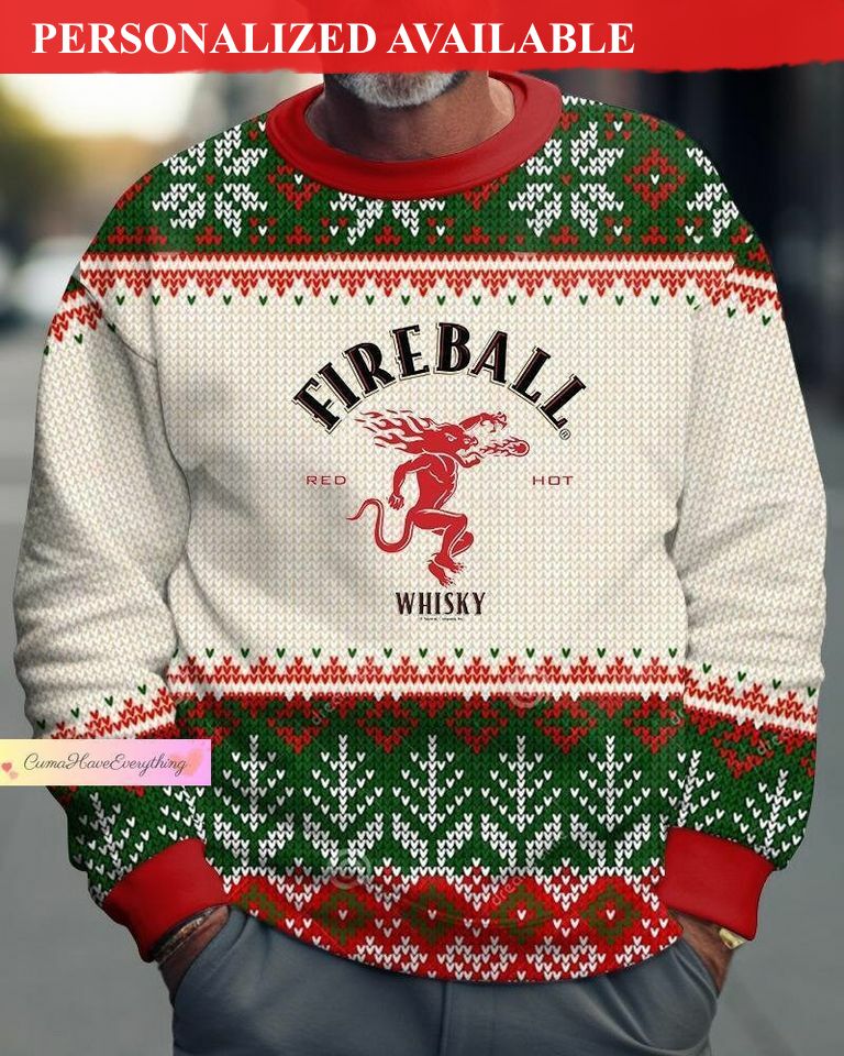 fireball christmas sweatshirt fireball whisky sweatshirt whiskey lovers sweatshirt 4696