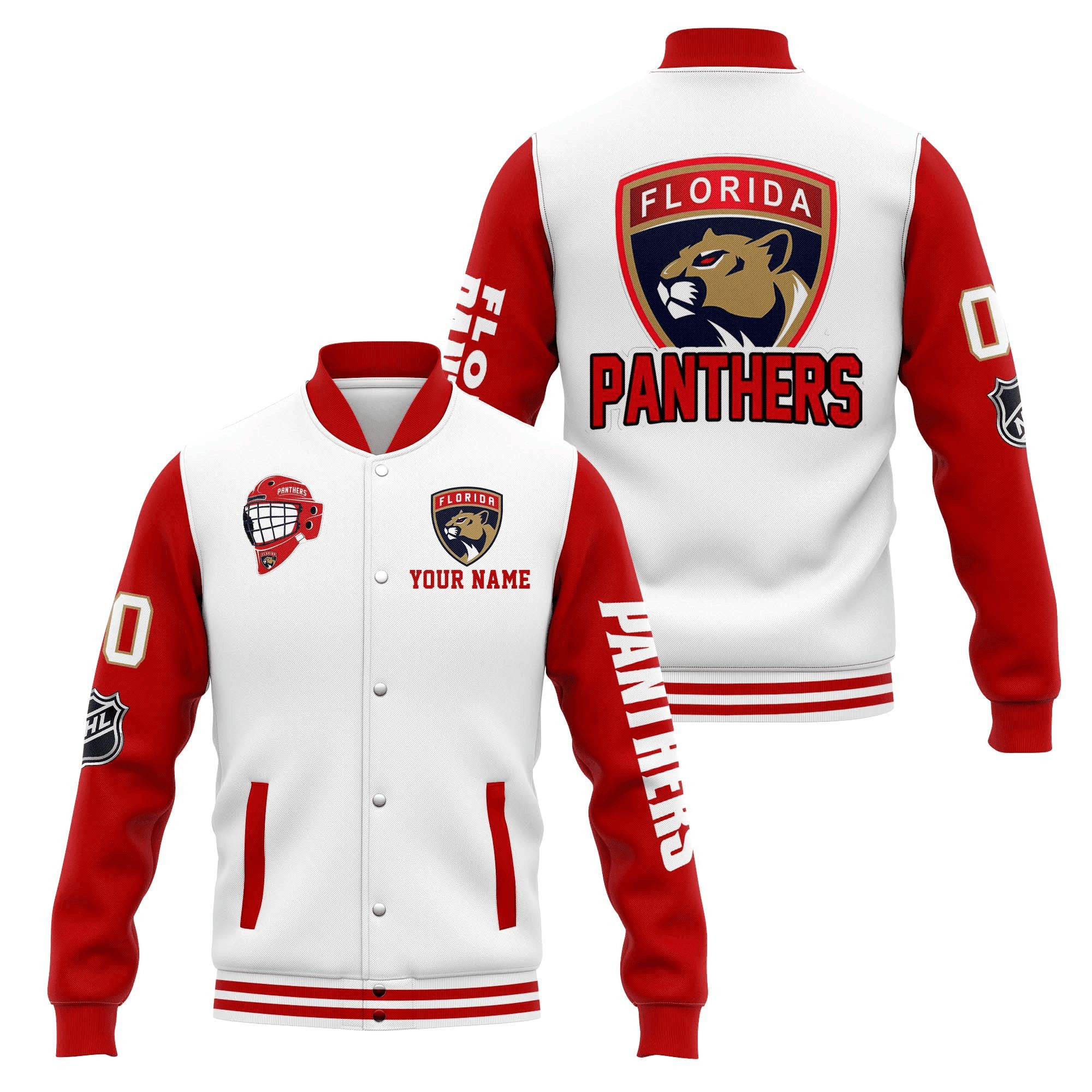 florida panthers custom name and number nhl baseball baseball varsity jacket baseball jacket all over print zkwwp