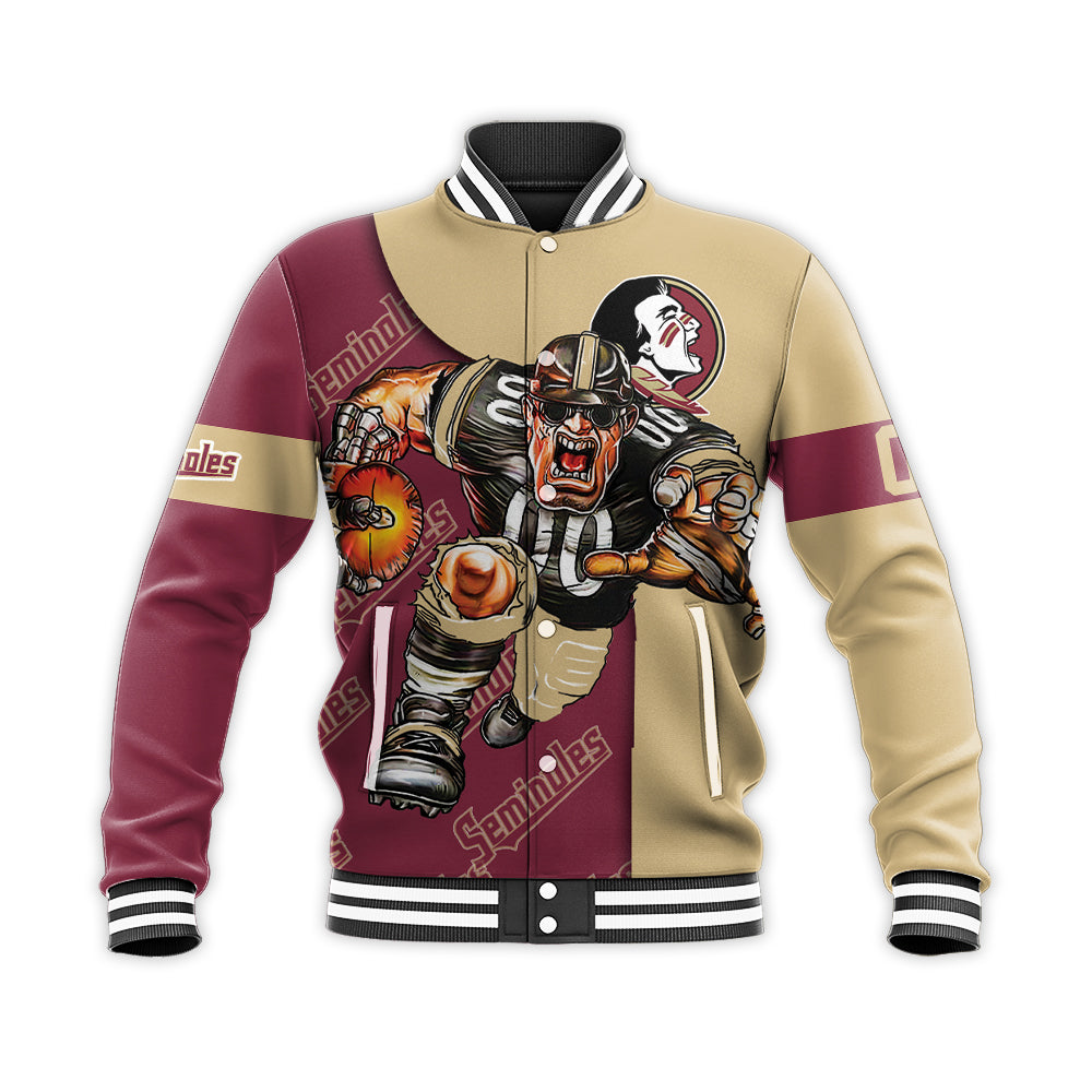 florida state seminoles baseball jacket button up zipper hooded all over print football go on gift for fans ncaa t0vct