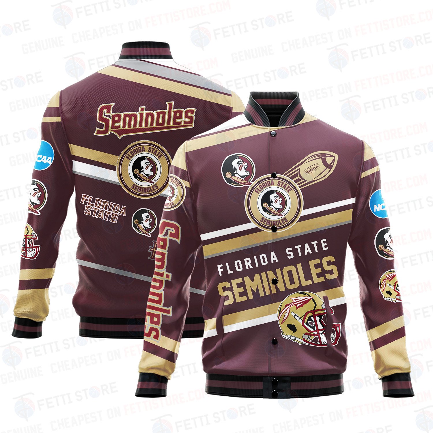 florida state seminoles baseball varsity jacket baseball jacket all over print wf 065pb