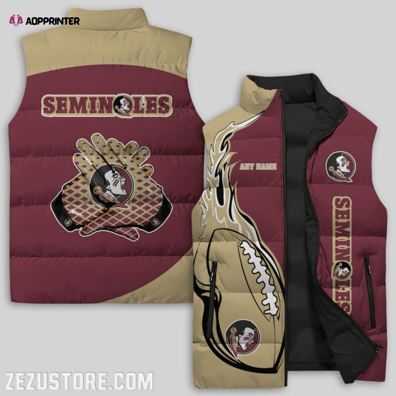 florida state seminoles ncaa sleeveless puffer jacket custom for fans gifts