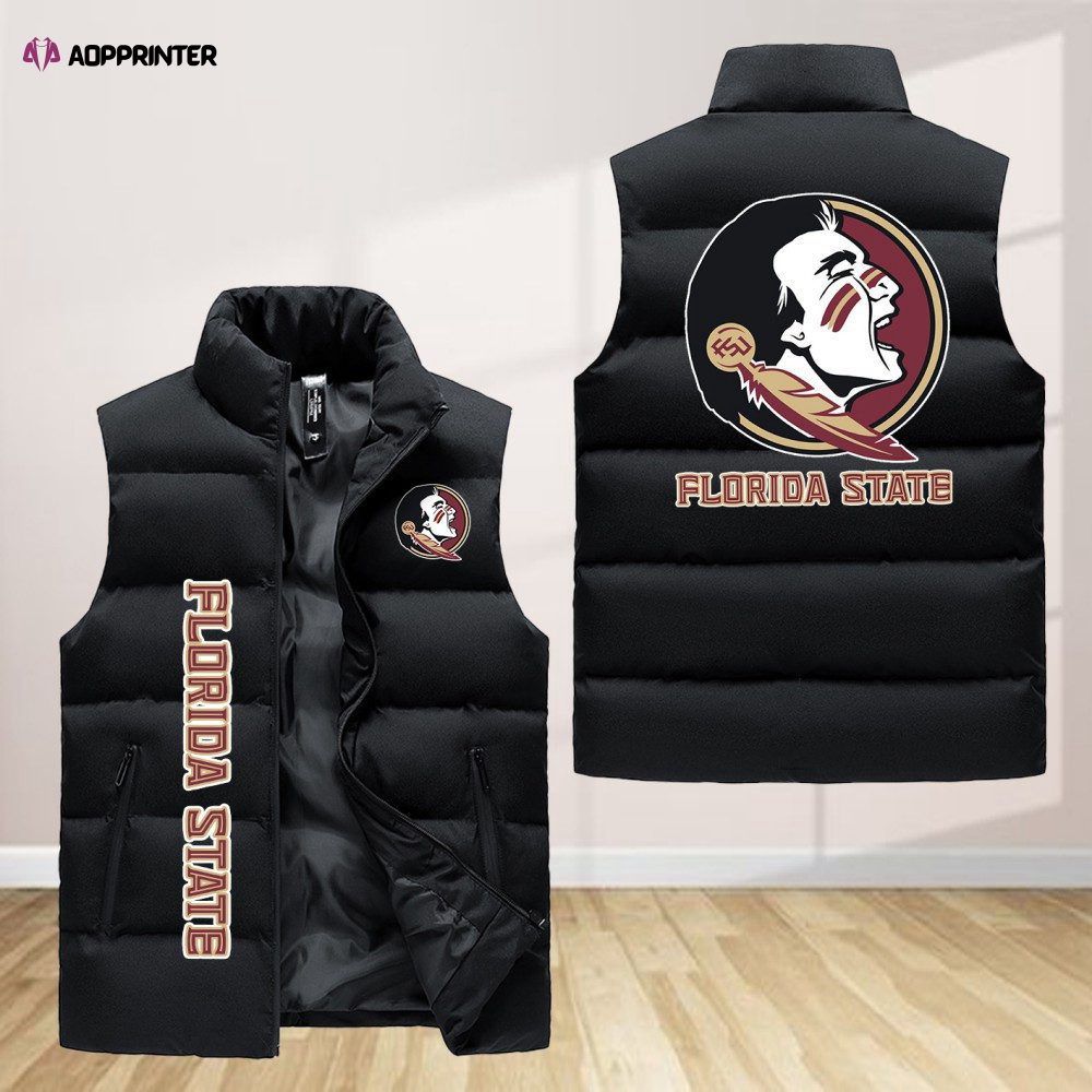 florida state seminoles sleeveless puffer jacket custom for fans gifts 3