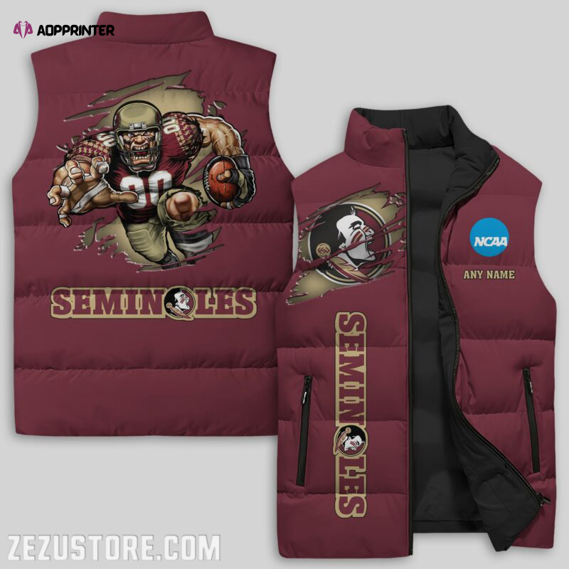 florida state seminoles sleeveless puffer jacket custom for fans gifts