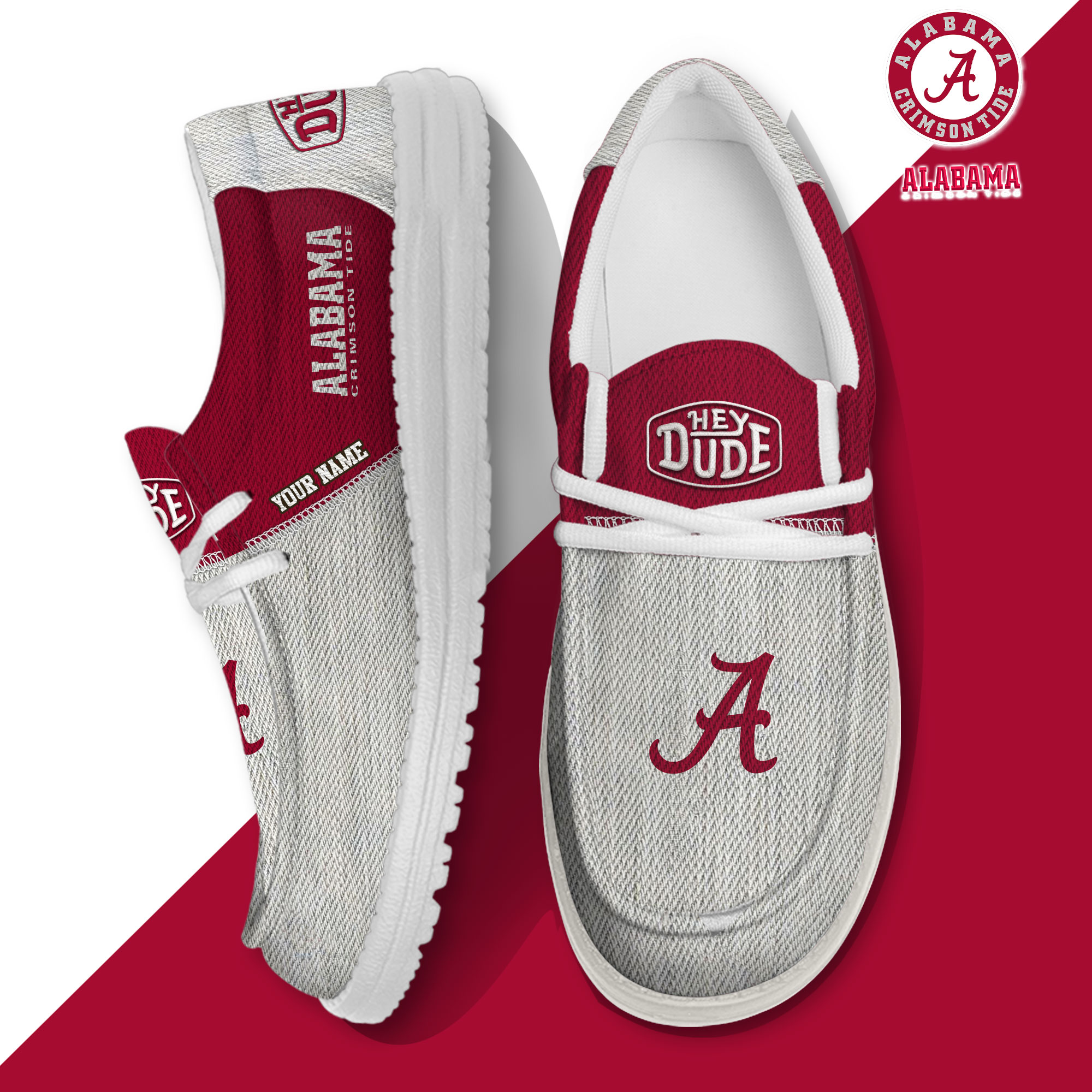 footwearelite alabama crimson tide custom name hey dude shoes 0bans