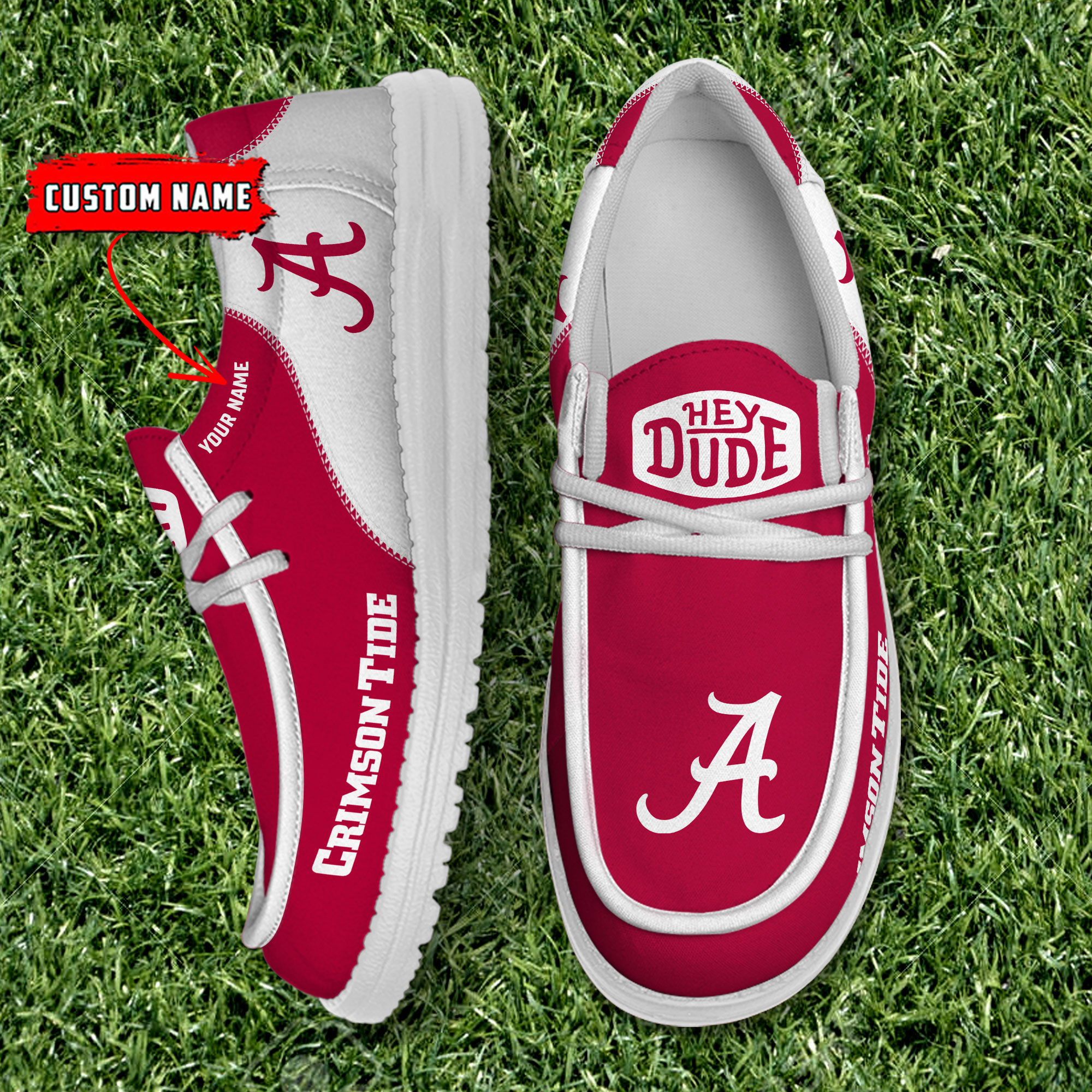 footwearelite alabama crimson tide custom name hey dude shoes 5celb