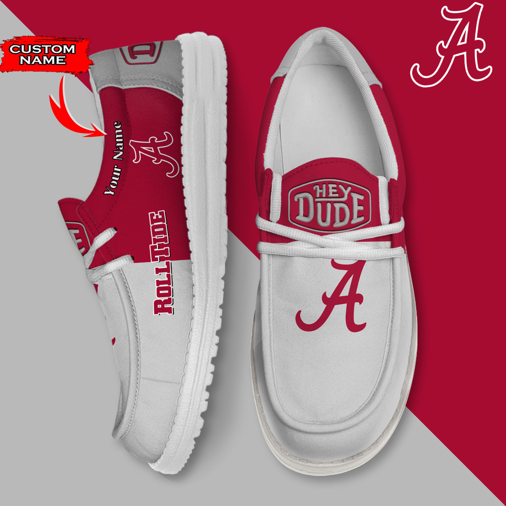 footwearelite alabama crimson tide custom name hey dude shoes djmhq