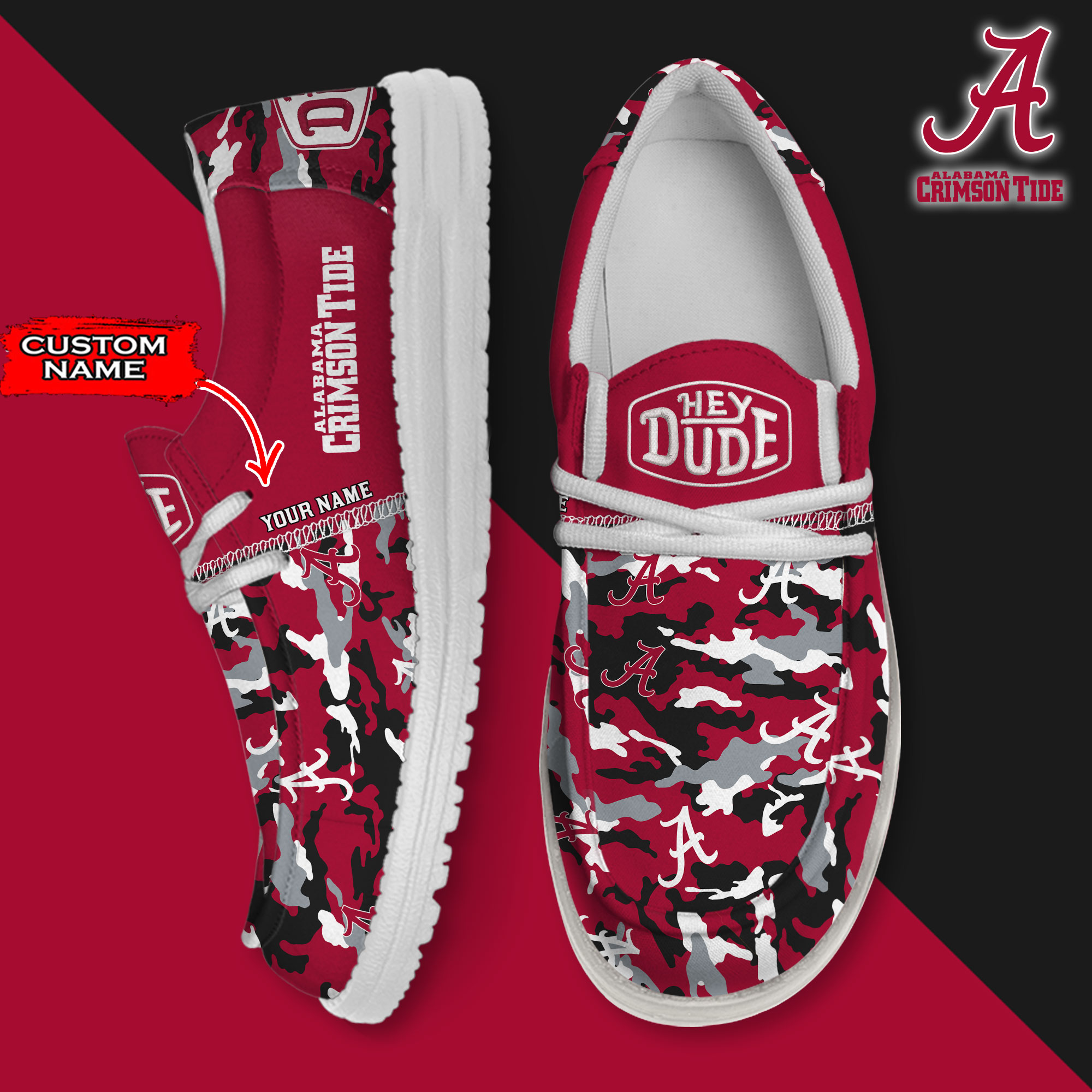 footwearelite alabama crimson tide custom name hey dude shoes l3wx9