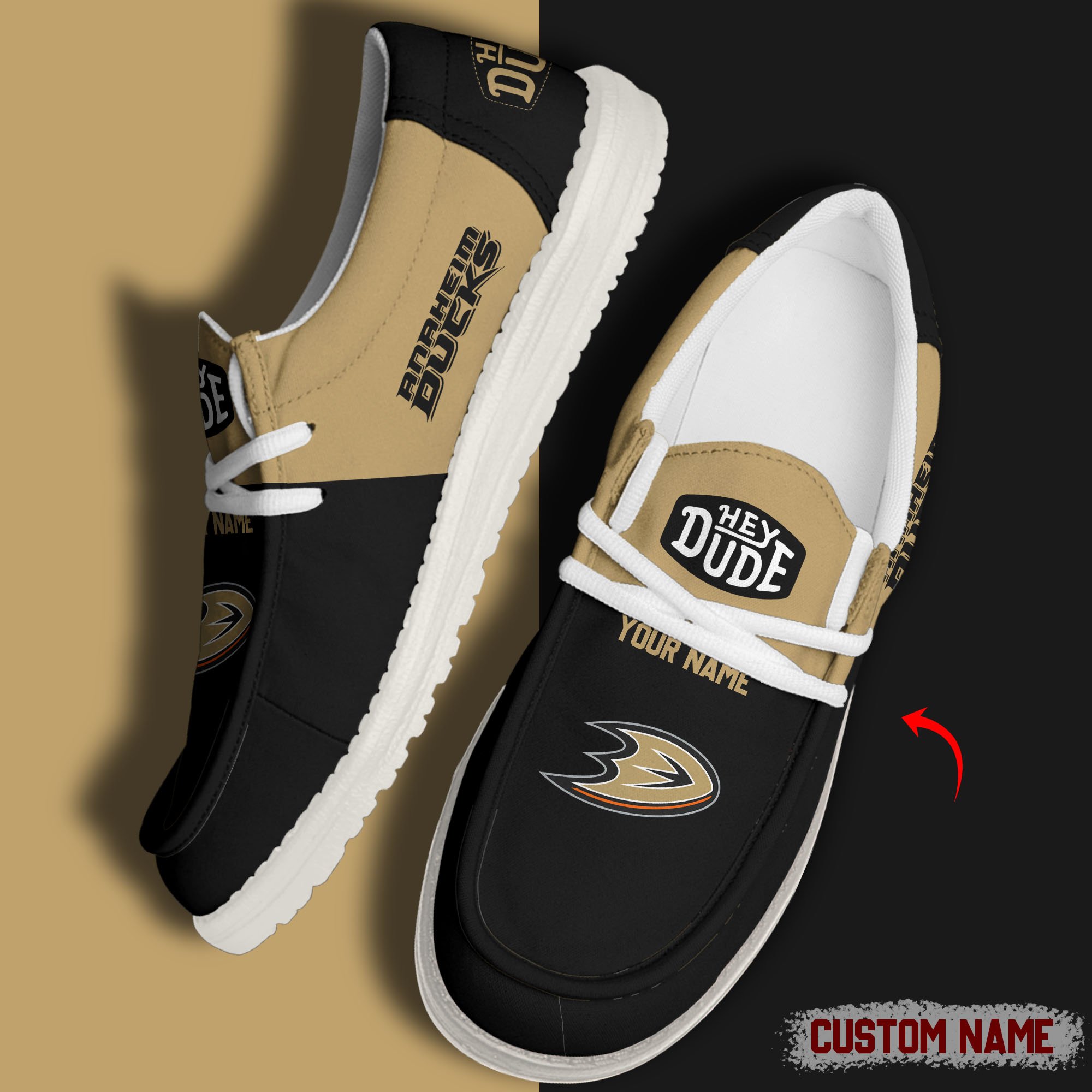 footwearelite anaheim ducks custom name hey dude shoes 3cmz9