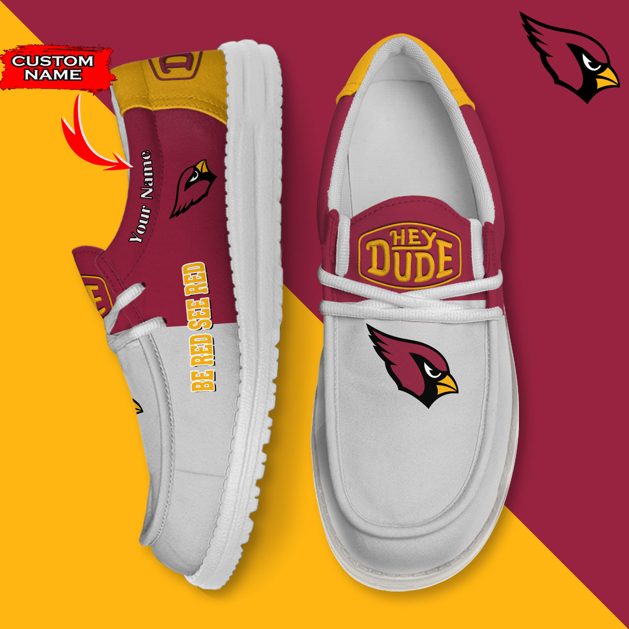 footwearelite arizona cardinals custom name hey dude shoes 9we08