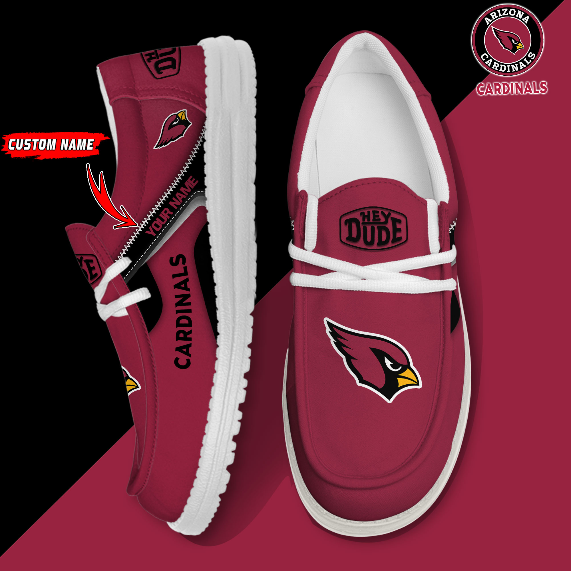 footwearelite arizona cardinals custom name hey dude shoes l5h8v