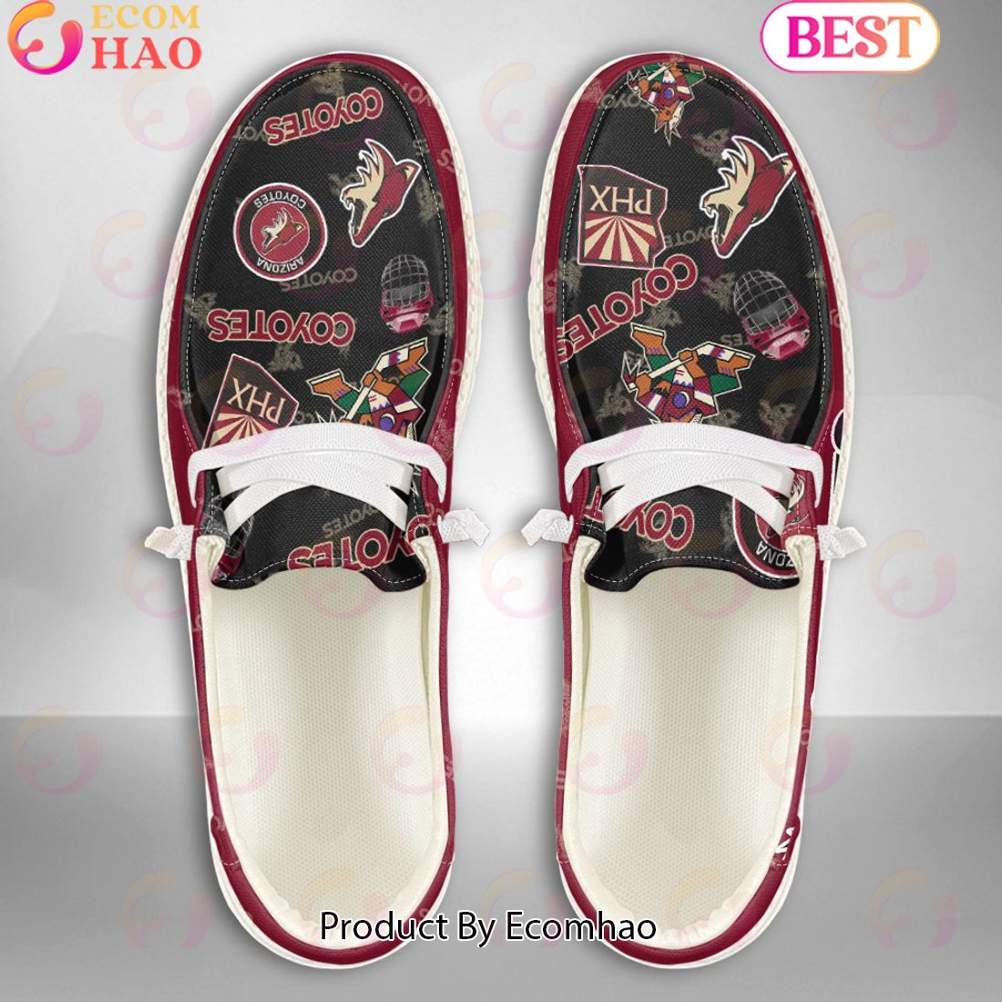 footwearelite arizona coyotes custom name hey dude shoes i2u0b