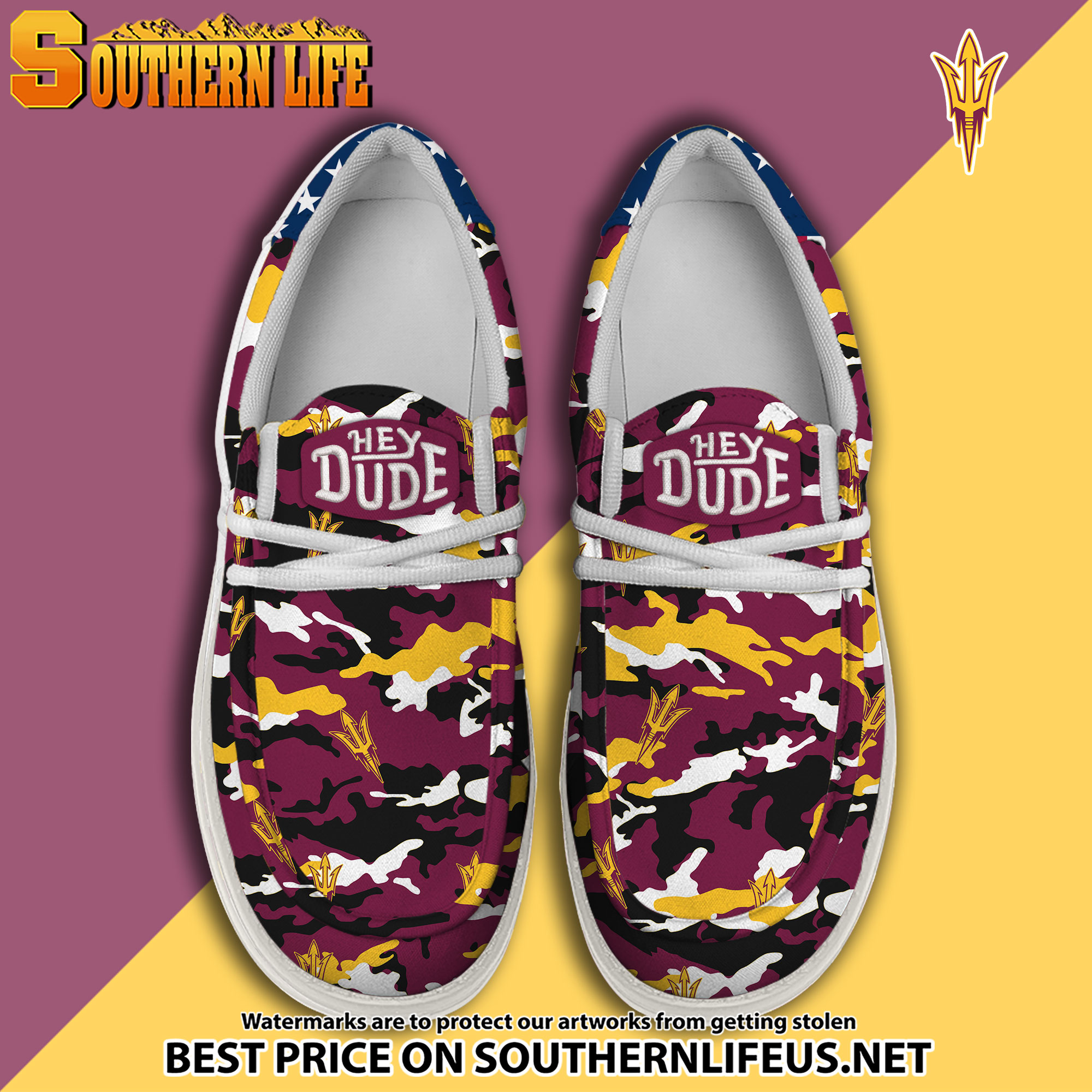 footwearelite arizona state sun devils custom name hey dude shoes tsegm