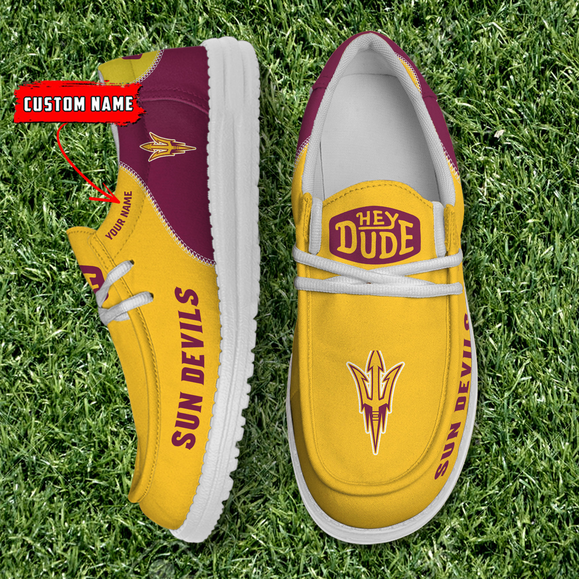 footwearelite arizona state sun devils custom name hey dude shoes xalyr