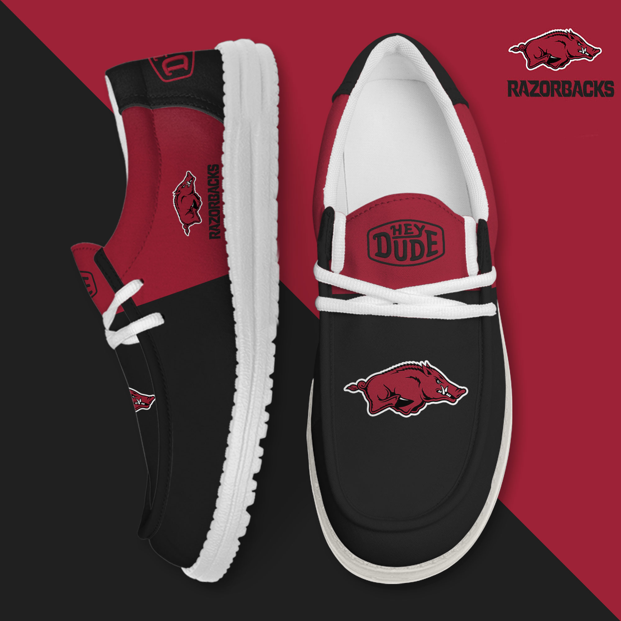 footwearelite arkansas razorbacks custom name hey dude shoes 10ln5