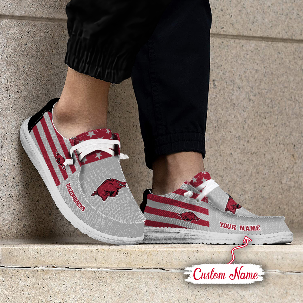 footwearelite arkansas razorbacks custom name hey dude shoes egvyg