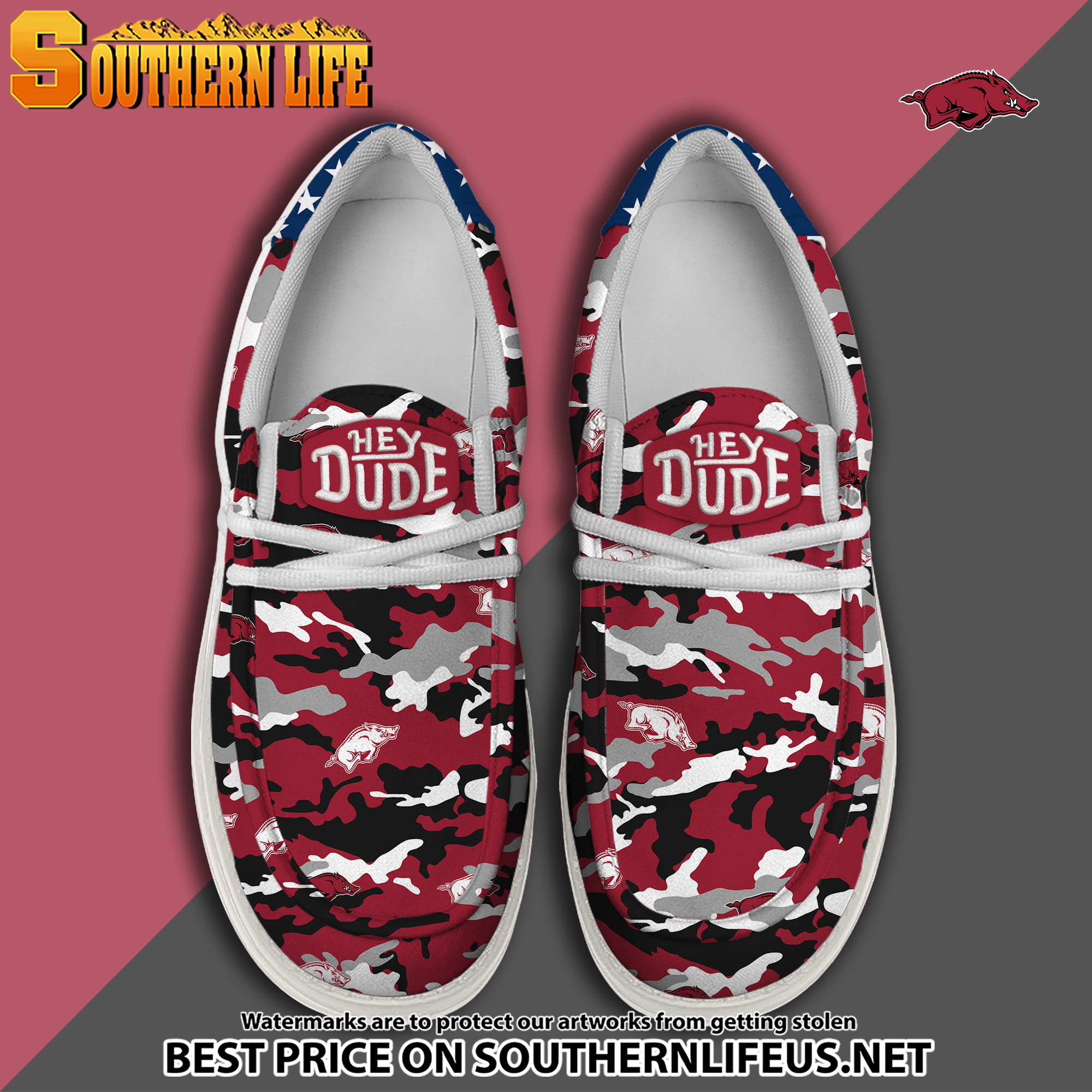 footwearelite arkansas razorbacks custom name hey dude shoes rwcx2